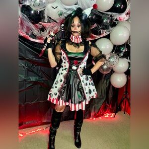 California Costumes Spooky Clown Dress - Black, White, Red